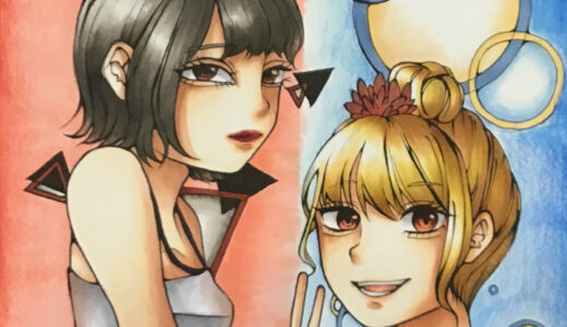ドライフラワーの擬人化イラスト